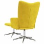 Sillón de relax con taburete terciopelo amarillo mostaza de , Sillones - Ref: Foro24-328135, Precio: 171,55 €, Descuento: %