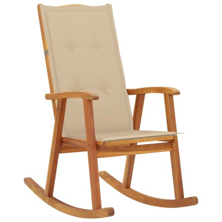 Silla mecedora con cojines madera maciza de acacia de , Sillas de jardín - Ref: Foro24-3064182, Precio: 206,86 €, Descuento: %