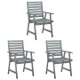 Sillas comedor de jardín 3 uds madera maciza acacia y cojines de , Sillas de jardín - Ref: Foro24-3064430, Precio: 283,26 €, ...