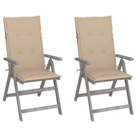 Sillas reclinables jardín y cojines 2 uds madera maciza acacia de , Sillas de jardín - Ref: Foro24-3064701, Precio: 172,03 €,...