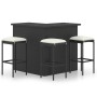 Set de bar para jardín 4 pzas y cojines ratán sintético negro de , Conjuntos de jardín - Ref: Foro24-3064923, Precio: 455,23 ...