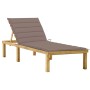 Tumbona con cojín gris taupé madera de pino impregnada de , Tumbonas - Ref: Foro24-3065857, Precio: 128,49 €, Descuento: %