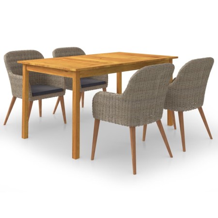 Juego de comedor para jardín 5 piezas marrón de , Conjuntos de jardín - Ref: Foro24-3067825, Precio: 632,49 €, Descuento: %