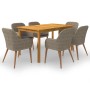 Juego de comedor para jardín 7 piezas marrón de , Conjuntos de jardín - Ref: Foro24-3067827, Precio: 890,71 €, Descuento: %