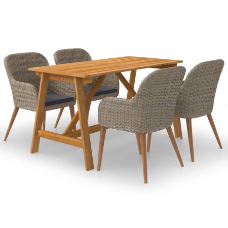 Juego de comedor para jardín 5 piezas marrón de , Conjuntos de jardín - Ref: Foro24-3068774, Precio: 648,41 €, Descuento: %