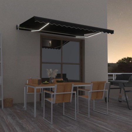 Toldo automático LED sensor de viento gris antracita 450x350 cm de , Toldos - Ref: Foro24-3069214, Precio: 653,78 €, Descuent...