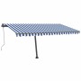 Toldo de pie automático azul y blanco 450x300 cm de , Toldos - Ref: Foro24-3069766, Precio: 574,67 €, Descuento: %