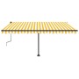 Toldo manual retráctil con LED amarillo y blanco 450x350 cm de , Toldos - Ref: Foro24-3069843, Precio: 519,51 €, Descuento: %
