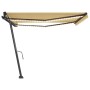 Toldo manual retráctil con LED amarillo y blanco 450x350 cm de , Toldos - Ref: Foro24-3069843, Precio: 519,51 €, Descuento: %