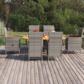Juego de comedor de jardín 7 piezas ratán sintético gris de , Conjuntos de jardín - Ref: Foro24-3070767, Precio: 1,00 €, Desc...