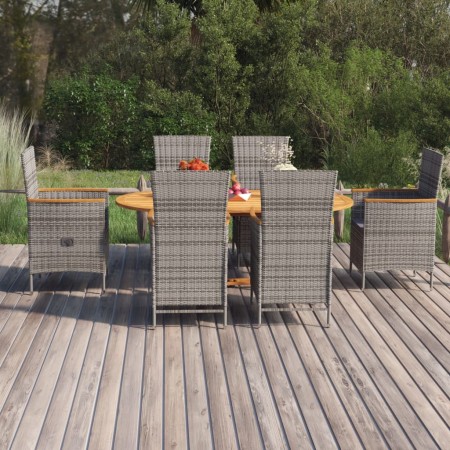 Juego de comedor de jardín 7 piezas ratán sintético gris de , Conjuntos de jardín - Ref: Foro24-3070767, Precio: 1,00 €, Desc...