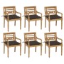 Sillas Batavia 6 unidades madera maciza de teca con cojines de , Sillas de jardín - Ref: Foro24-3073345, Precio: 759,98 €, De...
