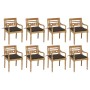 Sillas Batavia 8 unidades madera maciza de teca con cojines de , Sillas de jardín - Ref: Foro24-3073372, Precio: 1,00 €, Desc...