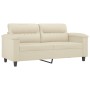 Sofá de 2 plazas con cojines cuero sintético color crema 140 cm de , Sofás - Ref: Foro24-3200989, Precio: 307,35 €, Descuento: %