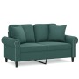 Sofá de 2 plazas con cojines terciopelo verde oscuro 120 cm de , Sofás - Ref: Foro24-3200937, Precio: 282,38 €, Descuento: %