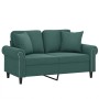 Sofá de 2 plazas con cojines terciopelo verde oscuro 120 cm de , Sofás - Ref: Foro24-3200937, Precio: 282,38 €, Descuento: %