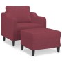 Sillón con taburete tela rojo tinto 60 cm de , Sofás - Ref: Foro24-3201133, Precio: 189,63 €, Descuento: %