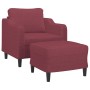 Sillón con taburete tela rojo tinto 60 cm de , Sofás - Ref: Foro24-3201133, Precio: 189,63 €, Descuento: %