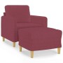 Sillón con taburete tela rojo tinto 60 cm de , Sofás - Ref: Foro24-3201190, Precio: 186,90 €, Descuento: %