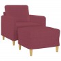 Sillón con taburete tela rojo tinto 60 cm de , Sofás - Ref: Foro24-3201190, Precio: 186,90 €, Descuento: %