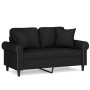 Sofá de 2 plazas con cojines terciopelo negro 120 cm de , Sofás - Ref: Foro24-3200940, Precio: 271,06 €, Descuento: %