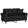 Sofá de 2 plazas con cojines terciopelo negro 120 cm de , Sofás - Ref: Foro24-3200940, Precio: 271,06 €, Descuento: %