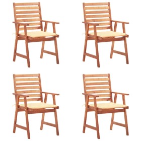 Sillas comedor de jardín y cojines 4 uds madera maciza acacia de , Sillas de jardín - Ref: Foro24-3078322, Precio: 311,03 €, ...
