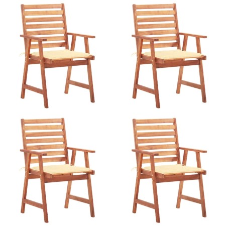 Sillas comedor de jardín y cojines 4 uds madera maciza acacia de , Sillas de jardín - Ref: Foro24-3078322, Precio: 311,03 €, ...