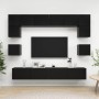 Set de muebles de salón TV 8 piezas madera ingeniería negro de , Muebles TV - Ref: Foro24-3078797, Precio: 335,41 €, Descuent...