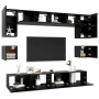 Set de muebles de salón TV 8 piezas madera ingeniería negro de , Muebles TV - Ref: Foro24-3078797, Precio: 335,41 €, Descuent...