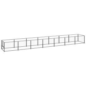 Perrera acero 7 m² negra de , Casetas y cercados para perros - Ref: Foro24-3082097, Precio: 301,67 €, Descuento: %