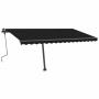 Toldo retráctil manual con luz LED gris antracita 450x300 cm de , Toldos - Ref: Foro24-3069764, Precio: 540,02 €, Descuento: %
