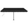 Toldo retráctil manual con luz LED gris antracita 450x300 cm de , Toldos - Ref: Foro24-3069764, Precio: 540,02 €, Descuento: %