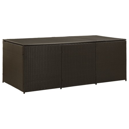 Caja de almacenaje jardín ratán sintético marrón 180x90x70 cm de , Cajas de almacenaje para exteriores - Ref: Foro24-46478, P...