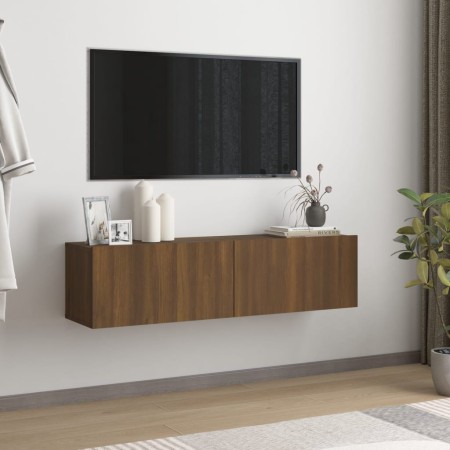 Mueble pared TV madera contrachapada roble marrón 120x30x30 cm de , Muebles TV - Ref: Foro24-815101, Precio: 83,15 €, Descuen...