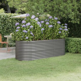 Jardinera arriate acero recubrimiento polvo gris 224x80x68 cm de , Maceteros y jardineras - Ref: Foro24-318954, Precio: 92,14...