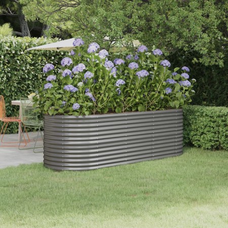 Jardinera arriate acero recubrimiento polvo gris 224x80x68 cm de , Maceteros y jardineras - Ref: Foro24-318954, Precio: 92,14...