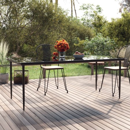 Mesa comedor jardín acero y vidrio templado negro 200x100x74 cm de , Mesas de jardín - Ref: Foro24-319280, Precio: 247,52 €, ...