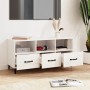 Mueble de TV madera contrachapada blanco brillo 102x35x50 cm de , Muebles TV - Ref: Foro24-812615, Precio: 58,78 €, Descuento: %