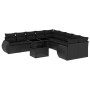Set de sofás de jardín 11 pzas y cojines ratán sintético negro en Conjuntos de jardín | Comprar online en Foru.es
