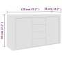 Aparador de madera contrachapada blanco 120x36x69 cm de , Aparadores - Ref: Foro24-801841, Precio: 137,18 €, Descuento: %