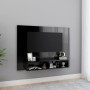 Mueble TV de pared contrachapado negro brillante 120x23,5x90 cm de , Muebles TV - Ref: Foro24-808276, Precio: 63,72 €, Descue...