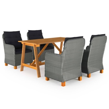 Juego de comedor para jardín de 5 piezas gris claro de vidaXL, Conjuntos de jardín - Ref: Foro24-3068791, Precio: 702,11 €, D...