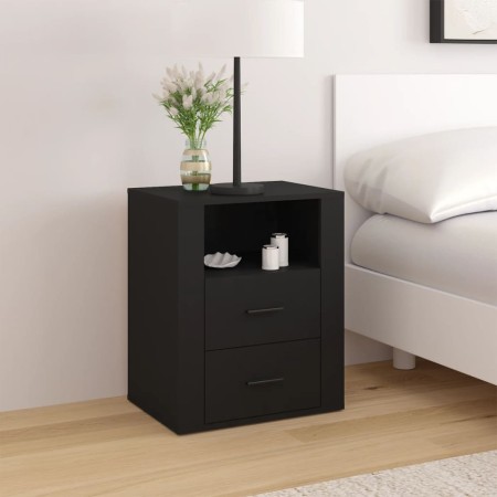 Mesita de noche madera contrachapada negro 50x36x60 cm de , Mesitas de noche - Ref: Foro24-816729, Precio: 76,59 €, Descuento: %