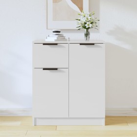 Aparador de madera contrachapada blanco 60x30x70 cm de , Aparadores - Ref: Foro24-811106, Precio: 82,55 €, Descuento: %