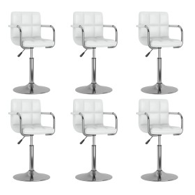 Sillas de comedor giratorias 6 unidades cuero sintético blanco de , Sillas de comedor - Ref: Foro24-3087896, Precio: 364,63 €...