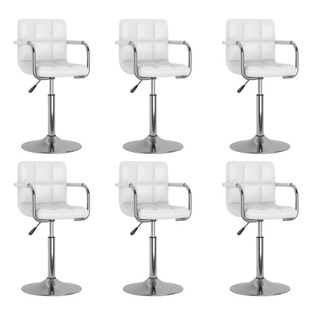 Sillas de comedor giratorias 6 unidades cuero sintético blanco de , Sillas de comedor - Ref: Foro24-3087896, Precio: 364,63 €...