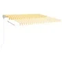 Toldo retráctil automático amarillo y blanco 450x300 cm de vidaXL, Toldos - Ref: Foro24-3068928, Precio: 378,37 €, Descuento: %
