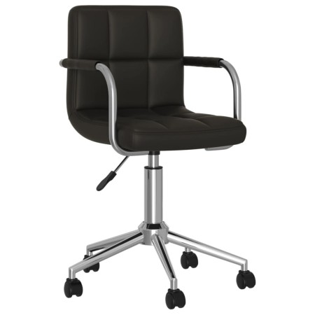 Silla de comedor giratoria cuero sintético negro de , Sillas de comedor - Ref: Foro24-3088186, Precio: 99,56 €, Descuento: %