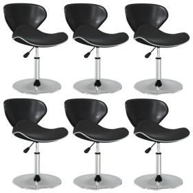 Sillas de comedor 6 unidades cuero sintético negro de , Sillas de comedor - Ref: Foro24-3088586, Precio: 297,12 €, Descuento: %